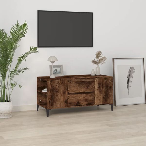 vidaXL Tv-b&auml;nk r&ouml;kf&auml;rgad ek 102x44,5x50 cm konstruerat tr&auml;