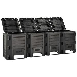 vidaXL Kompostl&aring;da svart 1600 L