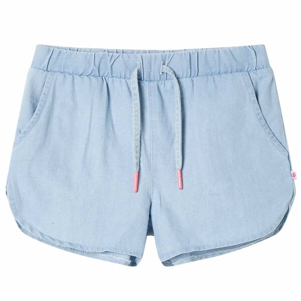 Barnshorts mjuk denimblå 128