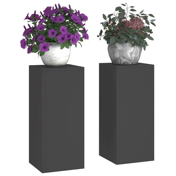 vidaXL V&auml;xtst&auml;ll 2 pcs Svart 24 x 24 x 55 cm St&aring;l
