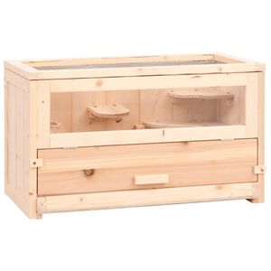 vidaXL Hamsterbur 60x30x35 cm massivt grantr&auml;
