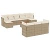vidaXL Loungegrupp f&ouml;r tr&auml;dg&aring;rden m. dynor 11 delar beige konstrotting