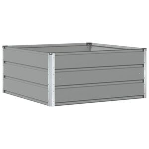 vidaXL Planteringsk&auml;rl Ljusgr&aring; 100 x 100 x 45 cm St&aring;l