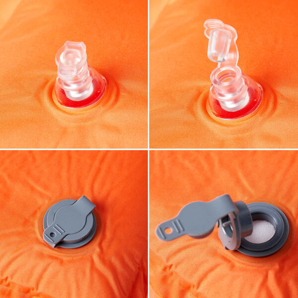 vidaXL Självuppblåsande campingmadrass med kudde 1 person orange