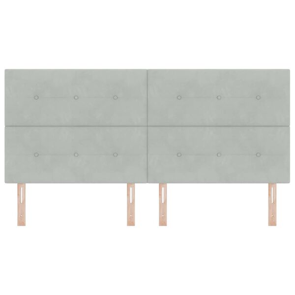 vidaXL Huvudgavel Ljusgr&aring; 200 cm Sammet