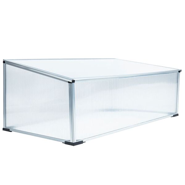 HI Drivhus 100x60x40 cm aluminium genomskinlig