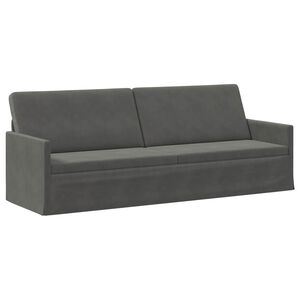 vidaXL 3-sitssoffa M&ouml;rkgr&aring; 220 x 81 x 82 cm Kordread tyg