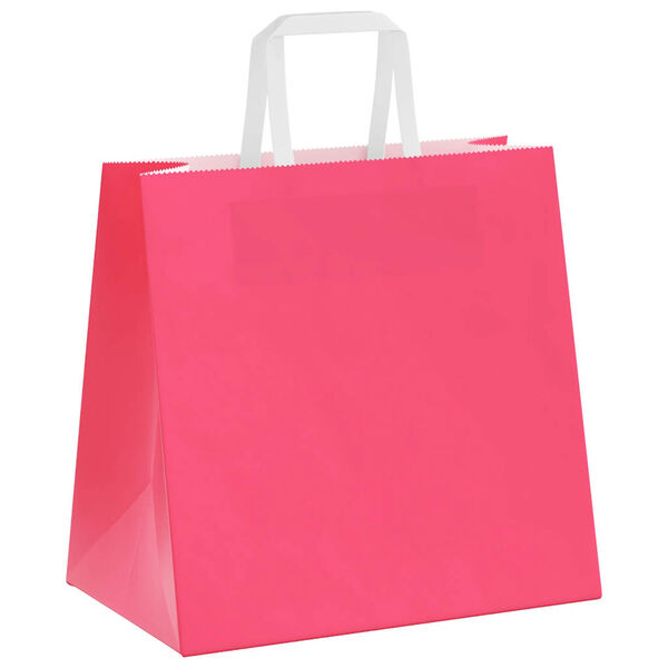 vidaXL Pappersp&aring;sar 50 st med handtag rosa 26x17x25 cm