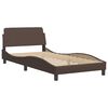 vidaXL Bed with Mattress "Dover" Brown 100x200 cm Faux Leather
