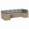 vidaXL Tr&auml;dg&aring;rdsoffset 7 st beige och ljusgr&aring; Poly rattan