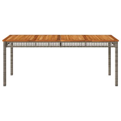 vidaXL Trädgårdsbord grå 180x90x75 cm konstrotting akaciaträ