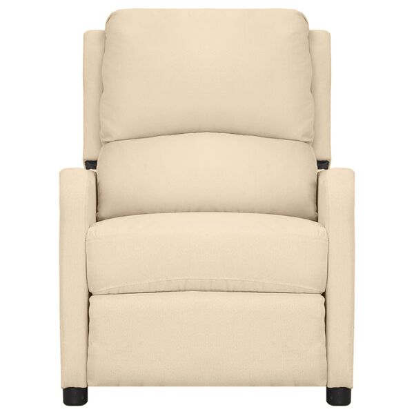 vidaXL Elektrisk massagefåtölj gräddvit tyg