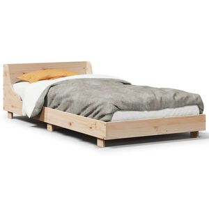 vidaXL S&auml;ngram utan madrass 90x190 cm massiv furu