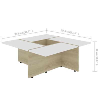 vidaXL Soffbord grå 79,5x79,5x30 cm Engineered Wood