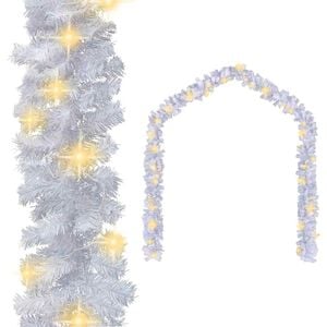 vidaXL Julgirlang med LED-lampor 5 m vit