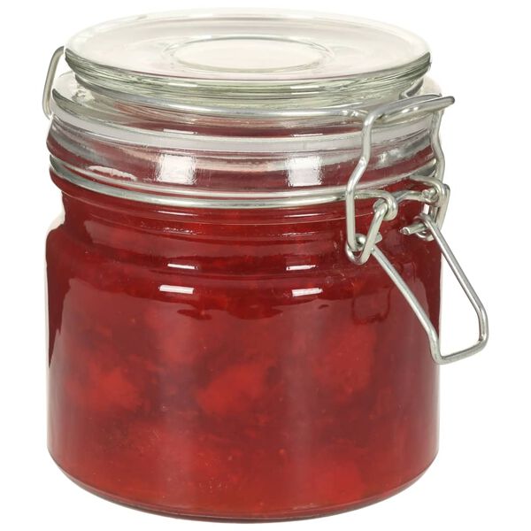 vidaXL Förvaringsburkar med klämlock 6 st 500 ml