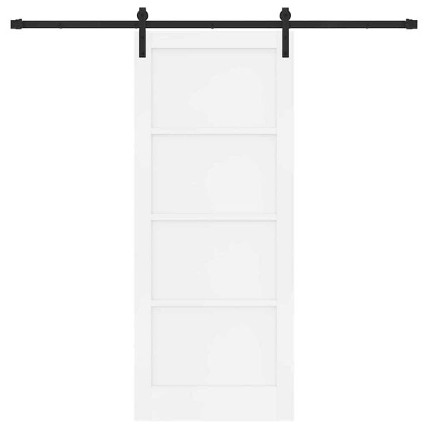 vidaXL Skjutd&ouml;rr Vit 83 x 202 cm Massiv furu