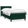 vidaXL Rams&auml;ng med madrass m&ouml;rkgr&ouml;n 100x220 cm sammet