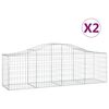 vidaXL Gabioner b&aring;gformade 2 st 200x50x60/80 cm galvaniserat j&auml;rn