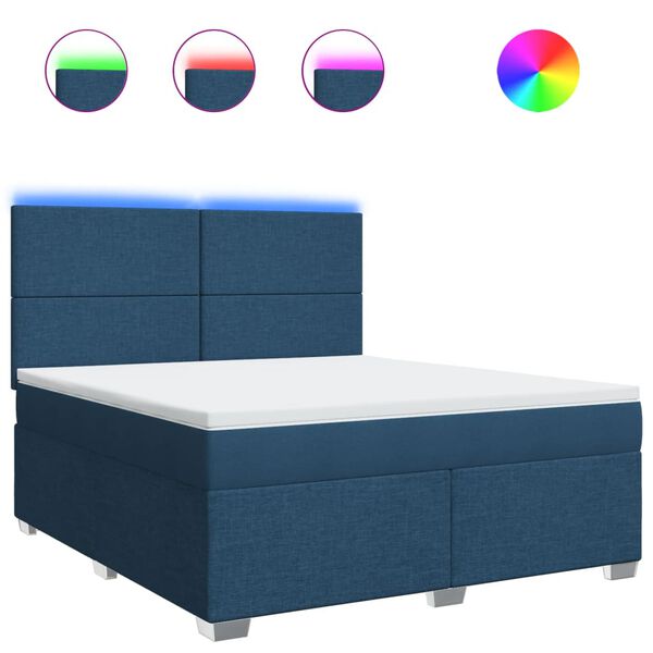 vidaXL Rams&auml;ng med madrass bl&aring; 180x200 cm tyg