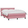 vidaXL Rams&auml;ng med madrass rosa 140x210 cm sammet