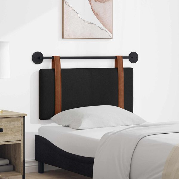 vidaXL H&auml;ngande Huvudgavel V&auml;ggmonterad Svart 90 x 55 x 5 cm Antik PU