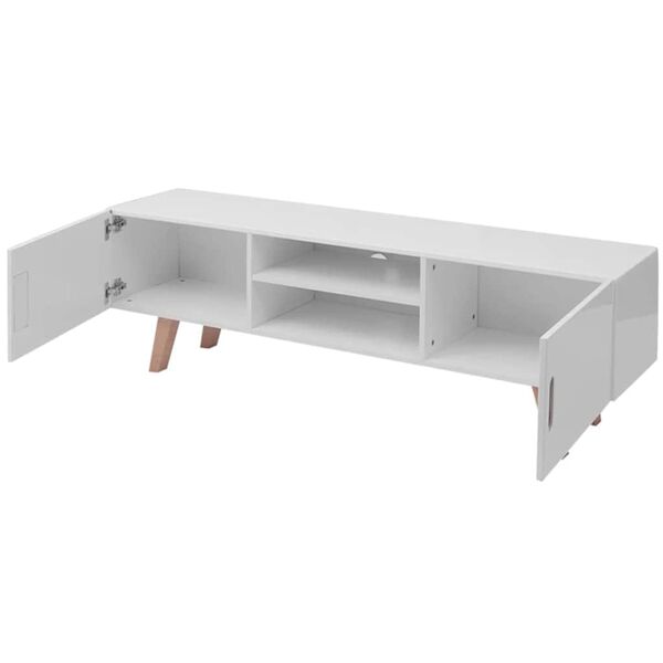 vidaXL TV-bänk MDF 150x35x48,5 cm högglans vit