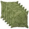 vidaXL Kudd&ouml;verdrag 6 st HOUTEN Bladdesign 60 x 60 cm Polyester
