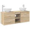 vidaXL Badrumssk&aring;psset 3 st Sonoma-ek 49,5 x 41 x 64,5 cm