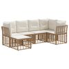vidaXL Utomhussoffset 6-sits Naturlig Polyester