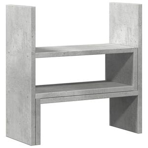vidaXL Skrivbordshylla justerbar betonggr&aring; 40x17x41 cm konstruerat tr&auml;
