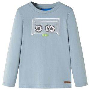 vidaXL T-shirt med l&aring;nga &auml;rmar f&ouml;r barn ljusbl&aring; 92