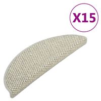 vidaXL Trappstegsmattor självhäftande sisallook 15 st 56x17x3 cm grå