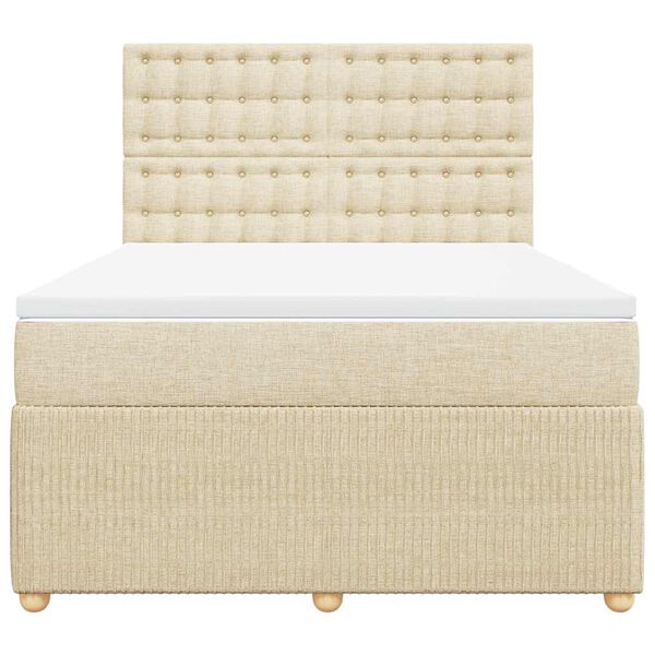 vidaXL Rams&auml;ng med madrass gr&auml;ddvit 140x190 cm tyg