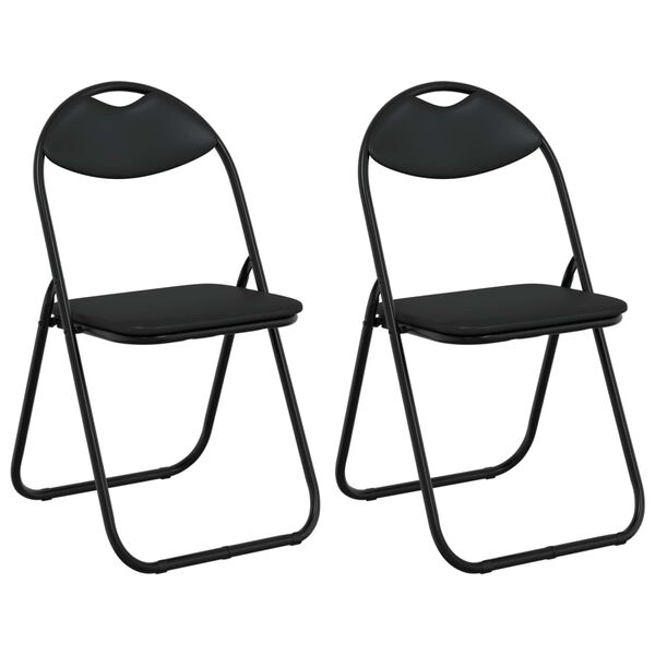 vidaXL F&auml;llstol 2 pcs Svart 48 x 43,5 x 81 cm Konstl&auml;der