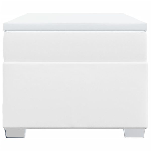 vidaXL Ramsäng med madrass vit 80x200 cm konstläder