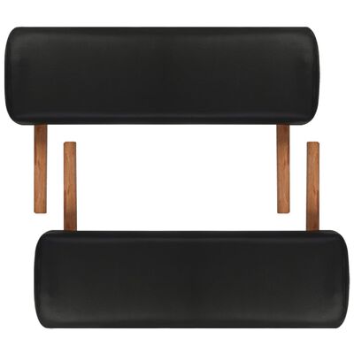 vidaXL Hopfällbar massagebänk med 2 sektioner träram svart