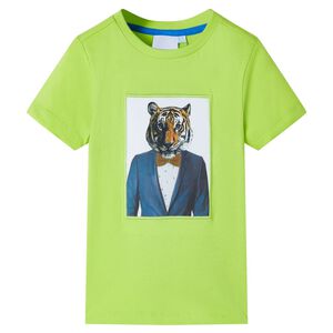 T-shirt med korta &auml;rmar f&ouml;r barn limegr&ouml;n 116