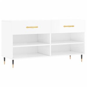 vidaXL Skob&auml;nk vit h&ouml;gglans 102x35x55 cm konstruerat tr&auml;