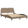 vidaXL Bed Frame with LED without Mattress "Zadar" Cappuccino 140x190 cm