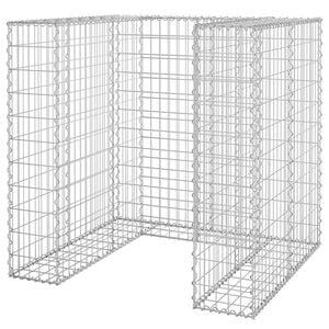 vidaXL Gabionmur f&ouml;r soptunna galvaniserat st&aring;l 110x100x110 cm