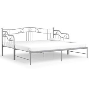 vidaXL Utdragbar s&auml;ngram b&auml;ddsoffa gr&aring; metall 90x200 cm