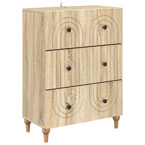 vidaXL L&aring;dans sk&aring;p Sonoma-ek 66 x 34,5 x 90 cm Konstruerat tr&auml;