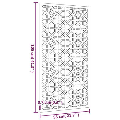 vidaXL Väggdekoration 105x55 cm rosttrögt stål morisk design