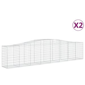 vidaXL Gabioner b&aring;gformade 2 st 400x50x80/100 cm galvaniserat j&auml;rn