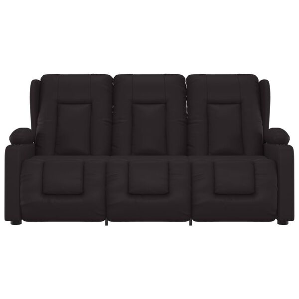 vidaXL Massagef&aring;t&ouml;lj med kopph&aring;llare 3-sits svart konstl&auml;der