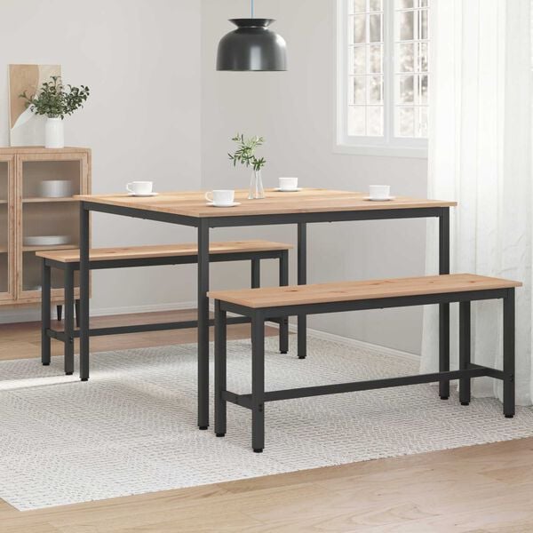 vidaXL Matbord Naturf&auml;rg 110 x 110 x 75 cm Massiv furu