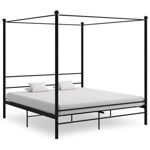 vidaXL Himmels&auml;ng svart metall 180x200 cm