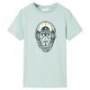 T-shirt f&ouml;r barn med r&auml;nder ljus mintgr&ouml;n 140