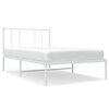 vidaXL S&auml;ngram utan madrass med huvudgavel metall vit 75x190 cm